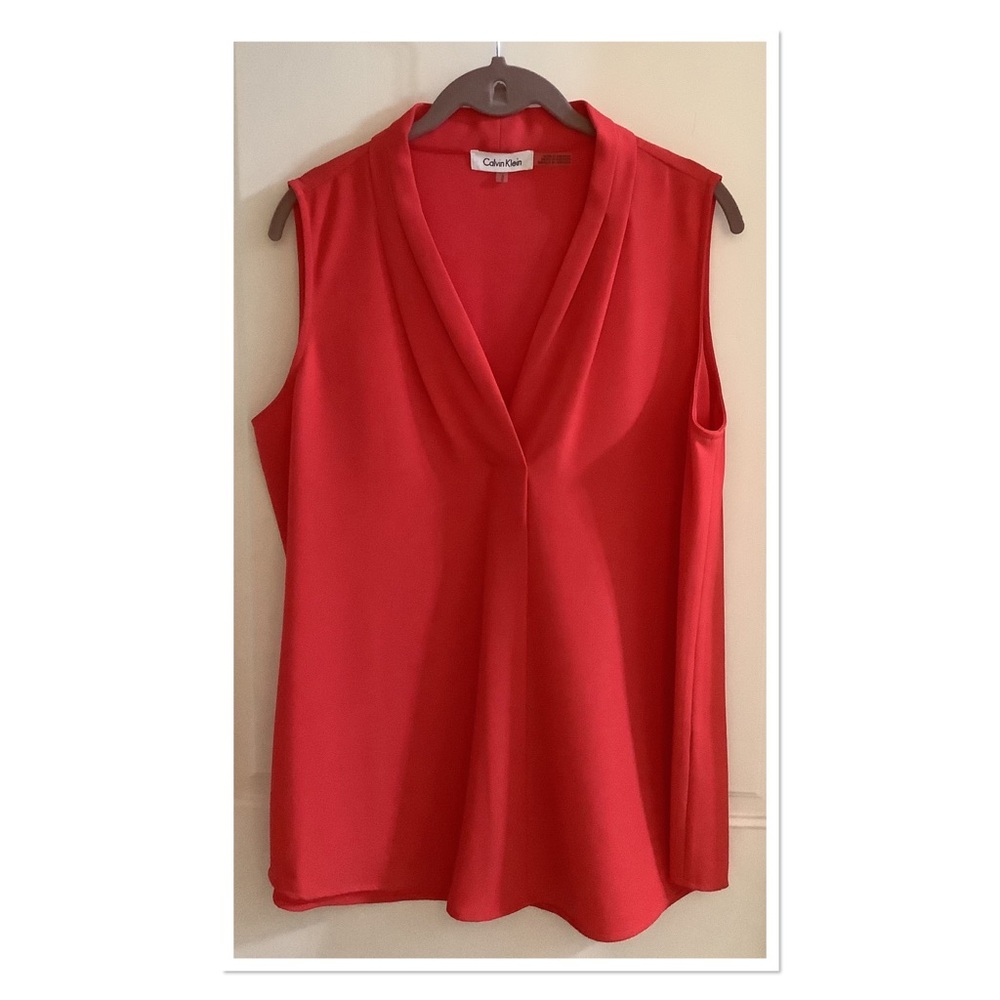 Calvin Klein Deep Coral Sleeveless Top